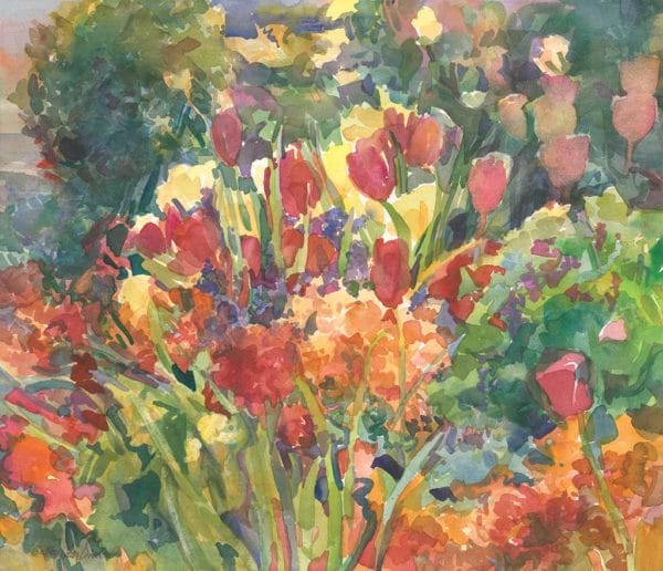Spring Update watercolor by Ellen Jean Diederich. Image for Joy of Color workshop Fargo ND
